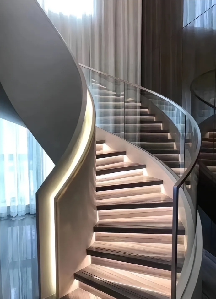 专业制作混凝土堆积悬浮弧形旋转楼梯